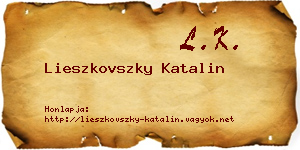 Lieszkovszky Katalin névjegykártya