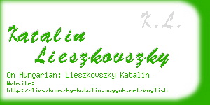 katalin lieszkovszky business card